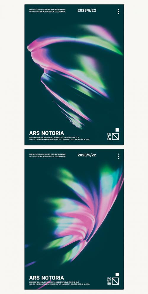Adobe Stock - Abstract Colorful Texture Event Posters Layout - 424023298