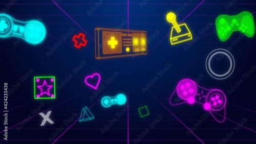 Adobe Stock - Gaming Icon Loopable Overlay - 424233438