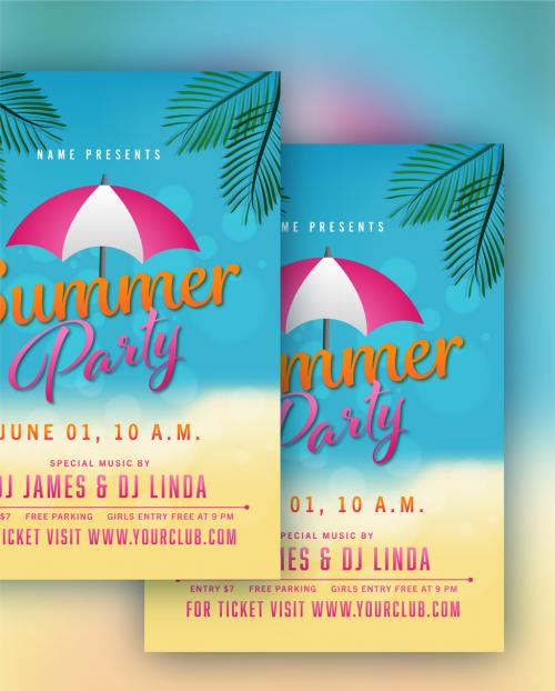 Adobe Stock - Summer Party Poster Layout - 424266578