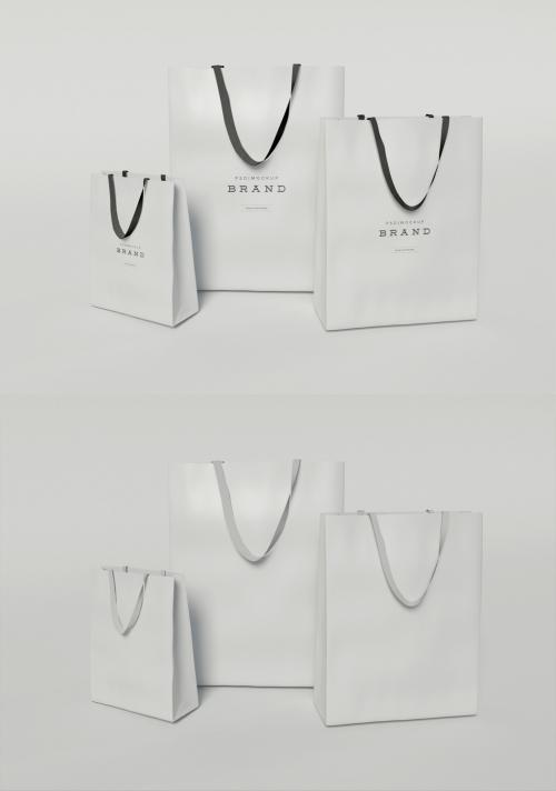 Adobe Stock - Three Cardboard Shopping Bags Mockup - 425643666