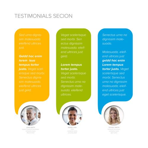 Adobe Stock - Color Testimonials Speech Bubbles Review Section Layout - 426148933