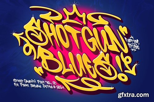 Shotgun Blues | Graffiti Music Font NKBBVPR