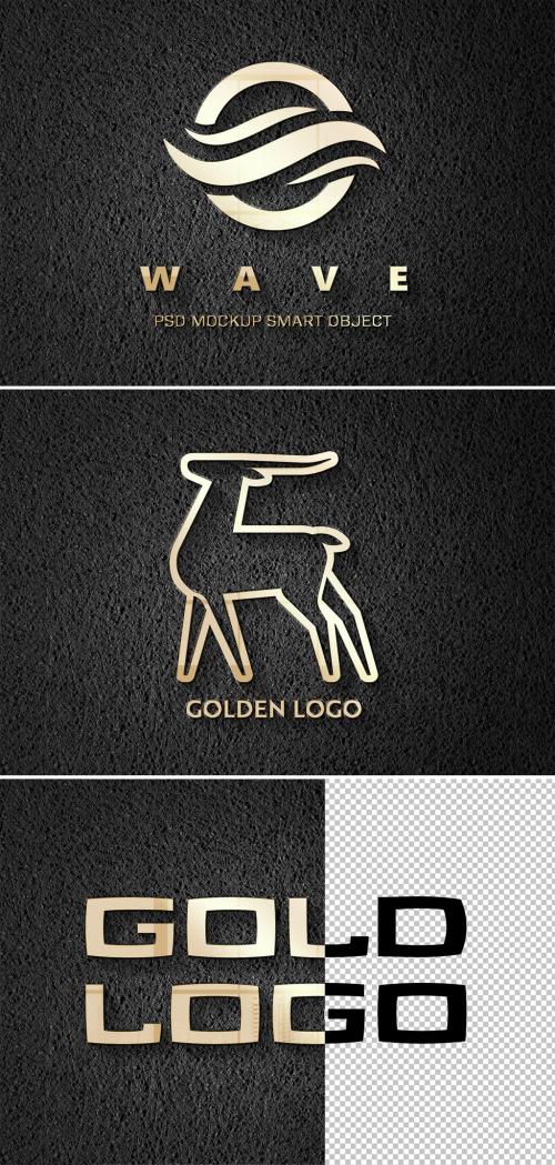 Adobe Stock - Logo Mockup with Embossed Gold Effect on Leather - 427281728