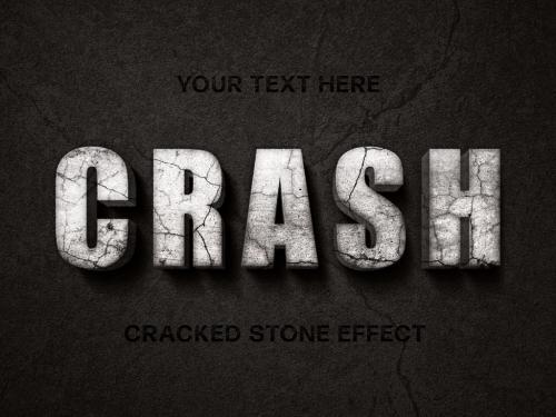 Adobe Stock - Cracked Stone Sign Text Effect Mockup - 427305909