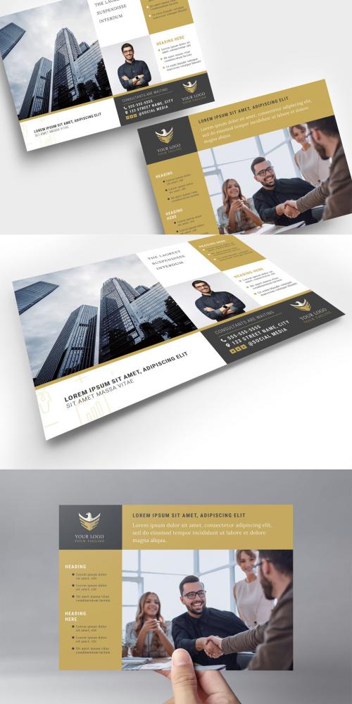 Adobe Stock - Business Poster Flyer Banner for Investment Consultants with Elegant Black and Gold theme - 427491218