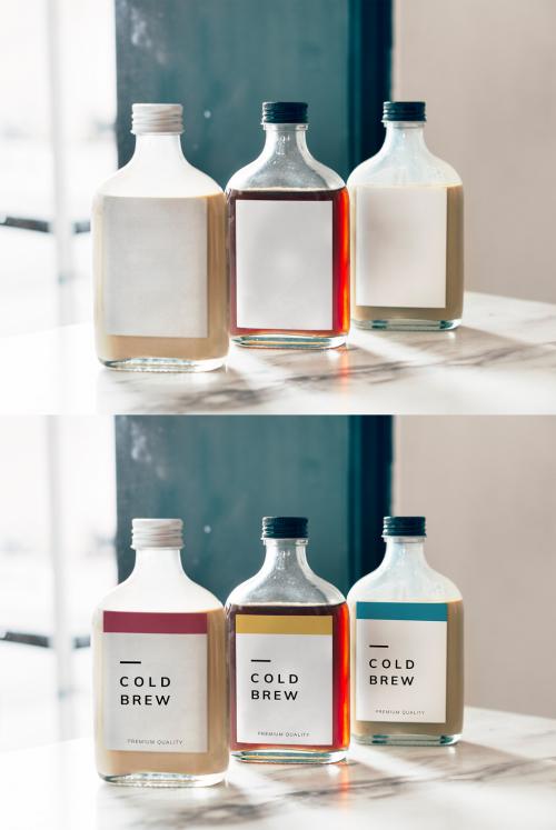 Adobe Stock - Cold Brew Coffee Bottle Mockup Design - 427508474
