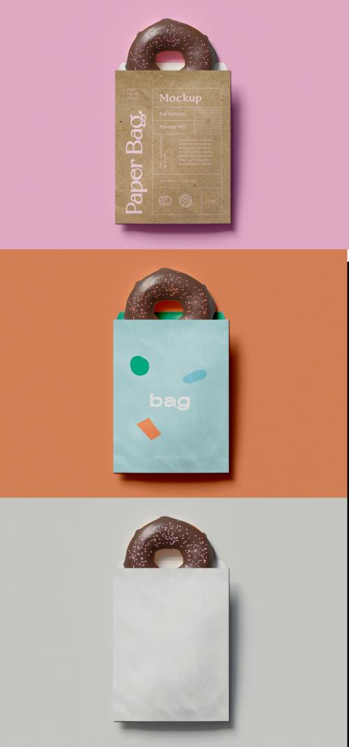 Adobe Stock - Paper Bag with Donut Mockup - 427702206