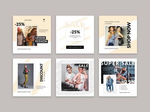 Adobe Stock - Modern Social Media Layouts with Artistic Design Elements - 427720421