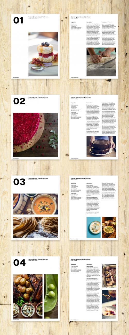Adobe Stock - Digital Recipe Sheets Layout - 427962572