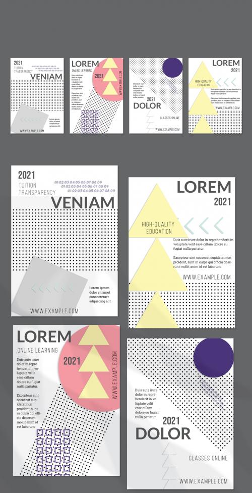 Adobe Stock - Flyer Layout with Paper Cut Layered Simple Geometric Shapes - 428221456