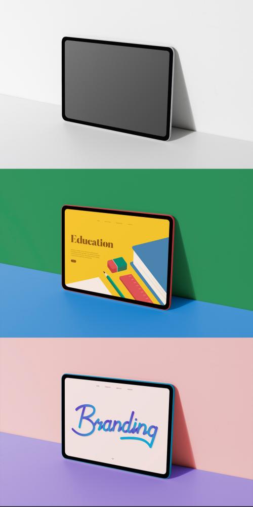 Adobe Stock - Tablet Screen Mockup on Colorful Background - 428854273