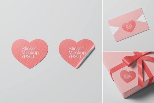 Valentine Sticker Mockup