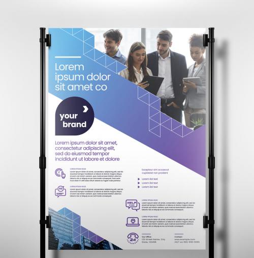 Adobe Stock - Investment Consultants Poster Flyer for Business with Blue Modern Style - 429646568
