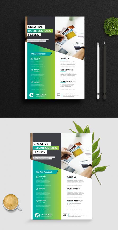 Adobe Stock - Turquoise & Green Flyer Layout - 430230886