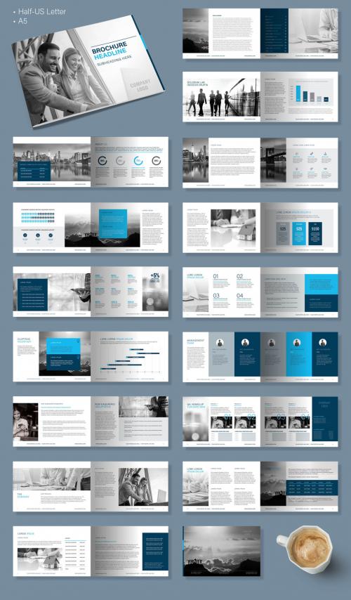 Adobe Stock - Business Proposal Brochure with Blue Accents - 430854552
