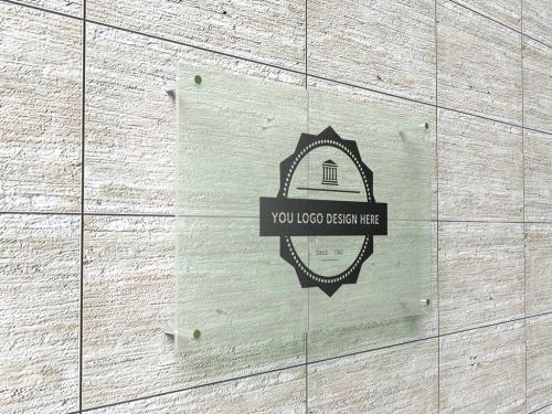 Adobe Stock - Office Wall Glass Sign Mockup - 431756801