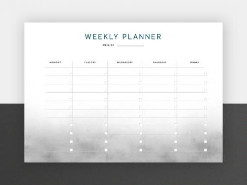 Adobe Stock - Minimal Weekly Planner with Smoke Background - 431982193