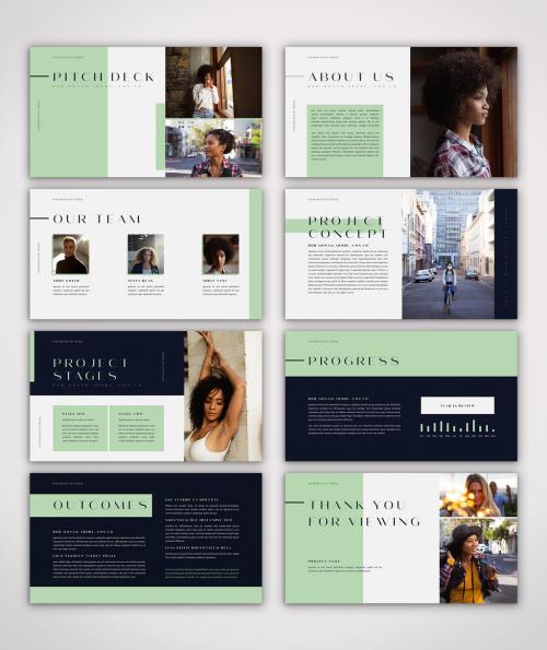 Adobe Stock - Pitch Deck with Green Accents - 433128282
