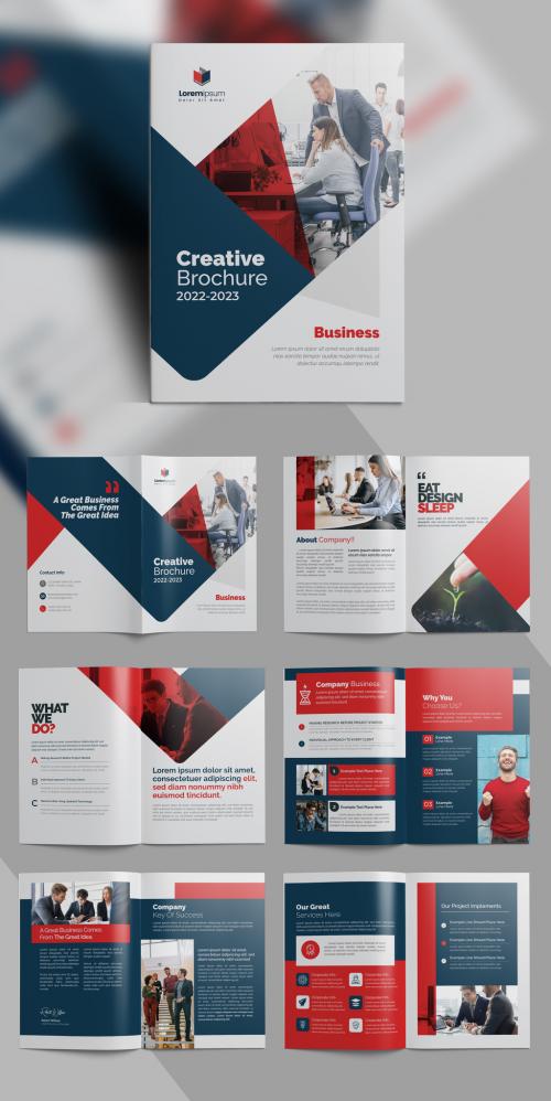 Adobe Stock - Red Corporate Brochure Layout Premium Vector Accents - 433290611