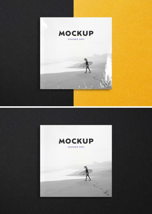 Adobe Stock - Plastic Wrapped Square Magazine Cover Mockup - 433475730