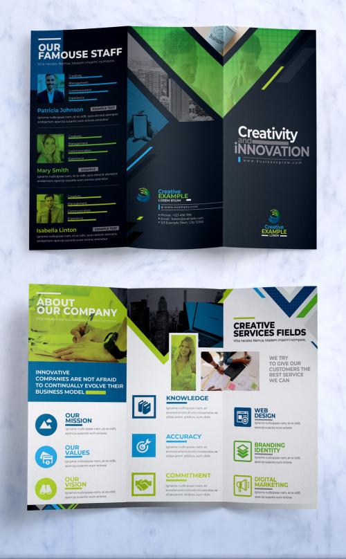 Adobe Stock - Creative Tri-Fold Brochure Design with Creative Shapes - 433487021