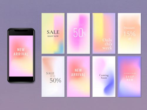 Adobe Stock - Social Media Marketing Banner Set with Colorful Background - 434381820