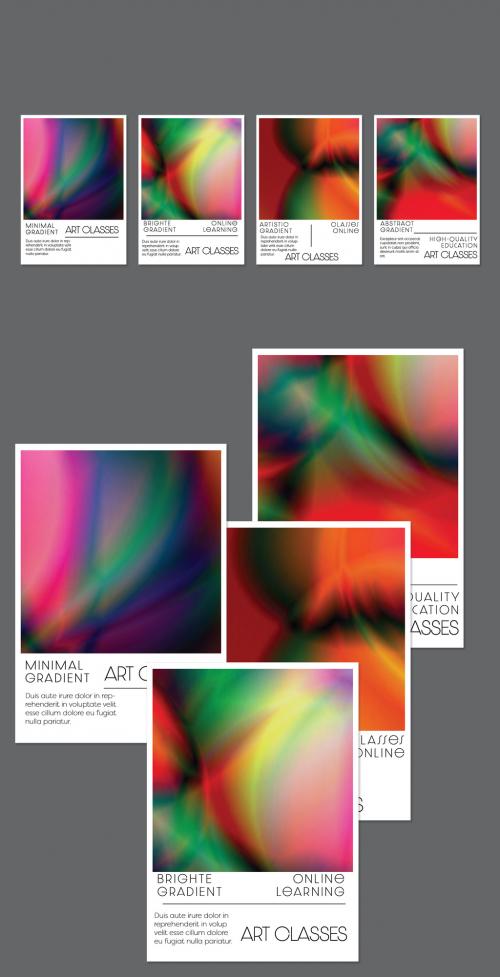Adobe Stock - Flyer Layout with Bright Holographic Gradient Picture - 434577707