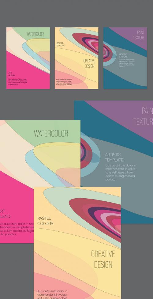 Adobe Stock - Flyer Layout with Abstract Overlapping Pastel Transparent Shapes - 435658356