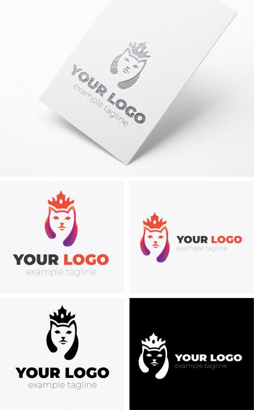 Adobe Stock - Abstract Cat King Color Logo Design - 435915272