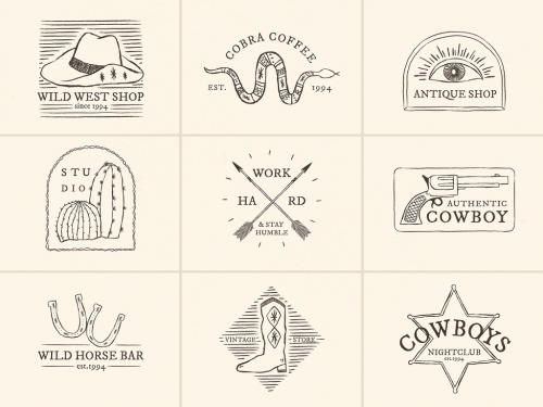 Adobe Stock - Cowboy Themed Logo Design Collection - 436243112