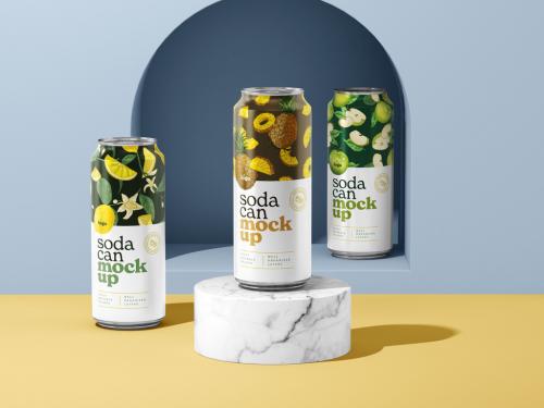 Adobe Stock - 500ML Soda Cans Mockup - 436917261