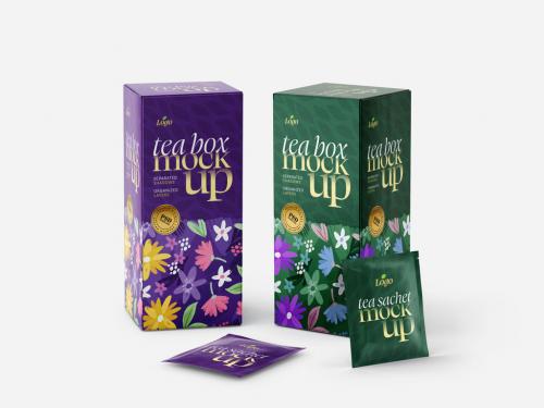 Adobe Stock - Tea Boxes and Tea Bags Mockup - 436918486