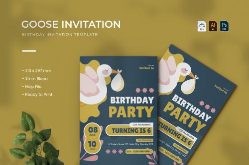 Goose - Birthday Invitation