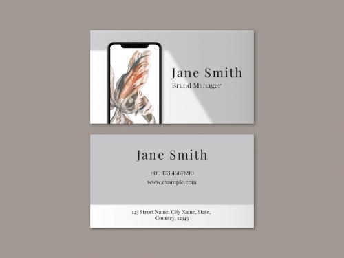 Adobe Stock - Business Card Layout in Muted Brown - 437259057