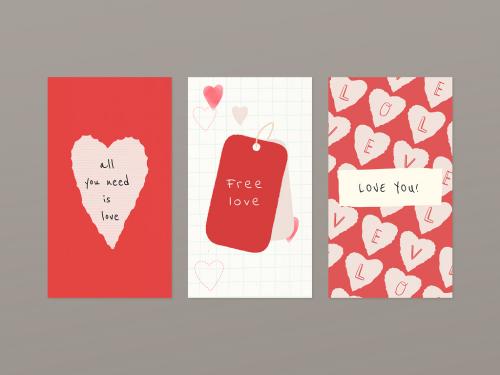 Adobe Stock - Valentines Day Social Media Story Layouts - 437259824