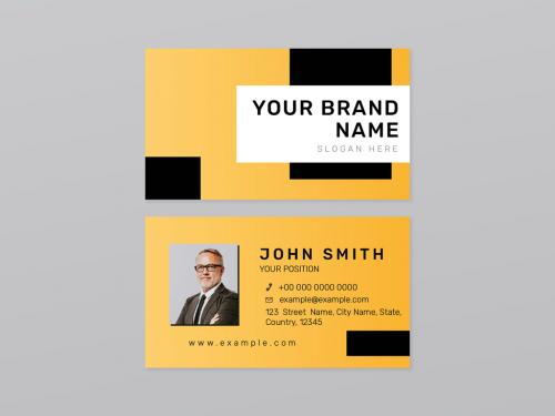 Adobe Stock - Yellow Business Card in Modern Design - 437259911