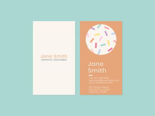 Adobe Stock - Vertical Business Card in Cute Style - 437263700