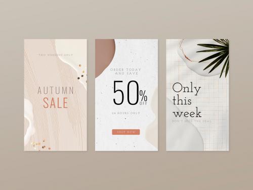 Adobe Stock - Sale Banner Layout in Autumn Style - 437268321