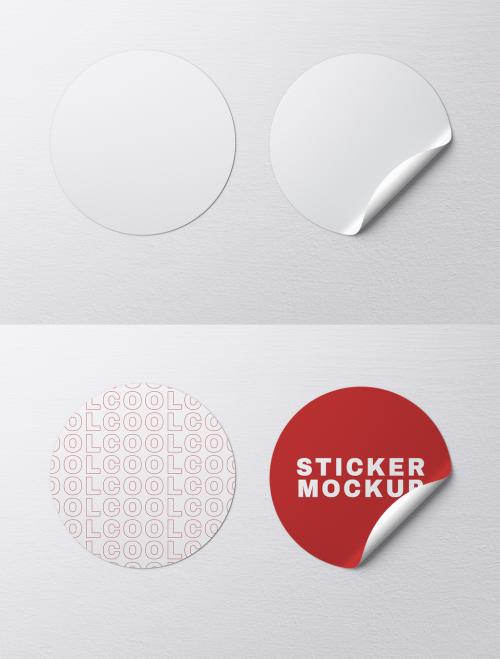 Adobe Stock - Editable Circle Sticker Mockup - 437287800