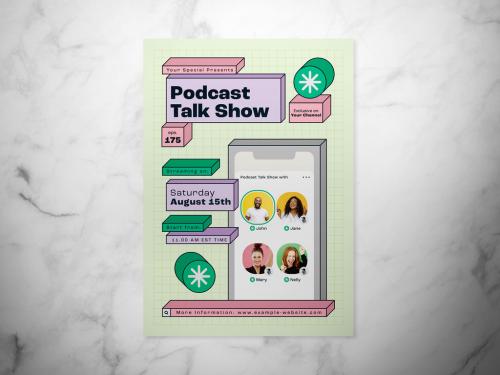 Adobe Stock - Playful Podcast Talk Show Flyer - 437454222
