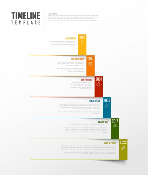 Adobe Stock - Infographic Timeline Template with White Paper Block Steps - 438520892