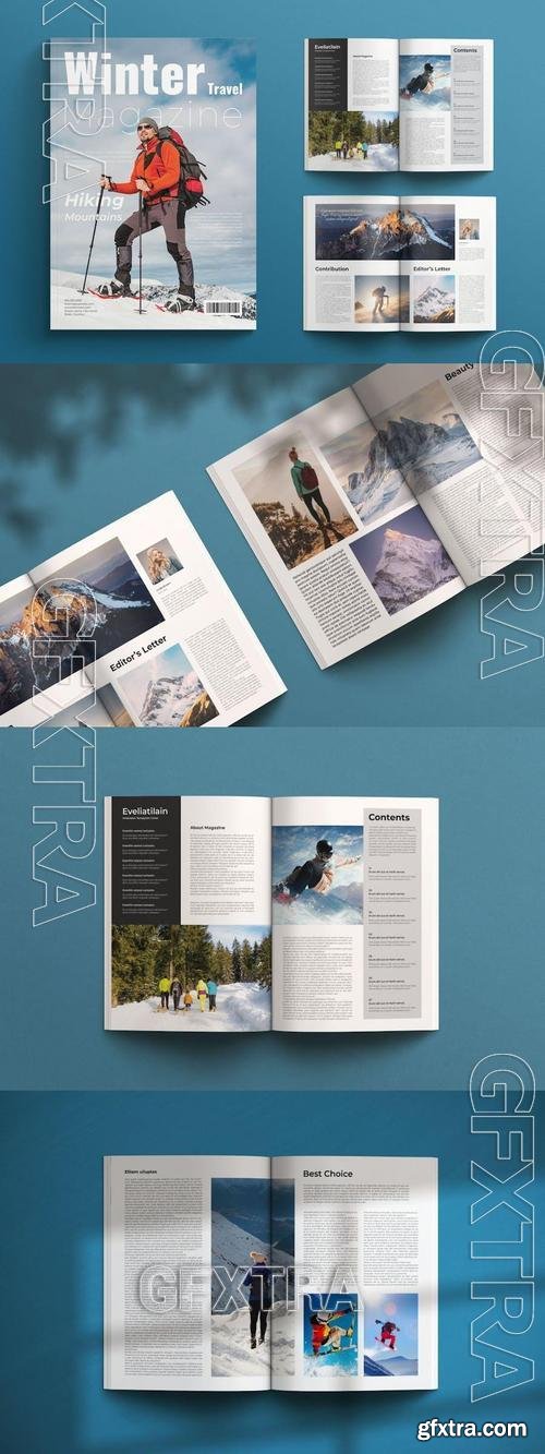 Winter Travel Magazine Template 4GRLB9G