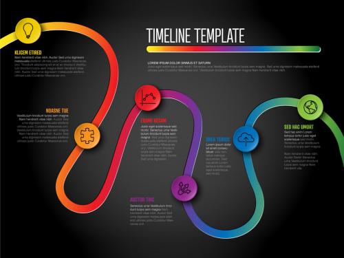 Adobe Stock - Dark Infographic Curved Timeline Layout - 438722188