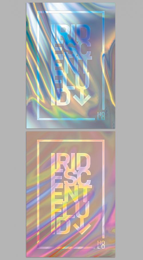 Adobe Stock - Modern Holographic Typography Poster Layout - 440173360