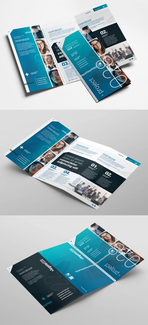 Adobe Stock - Marketing Seminar Brochure for Business with Blue Modern Style Trifold - 440174281