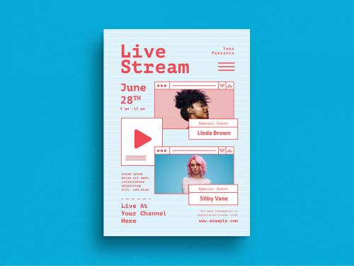Adobe Stock - Live Stream Event Flyer Layout - 440176559