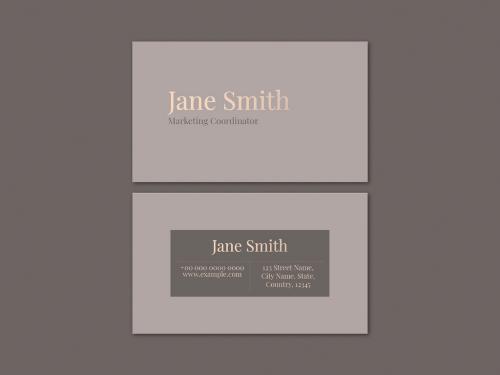 Adobe Stock - Business Card Template in Muted Brown Design - 440289888