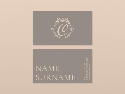 Adobe Stock - Business Card Layout with Vintage Logo - 440289902