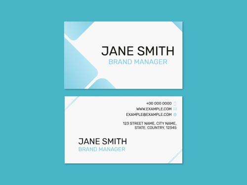 Adobe Stock - White and Blue Business Card Template - 440289986