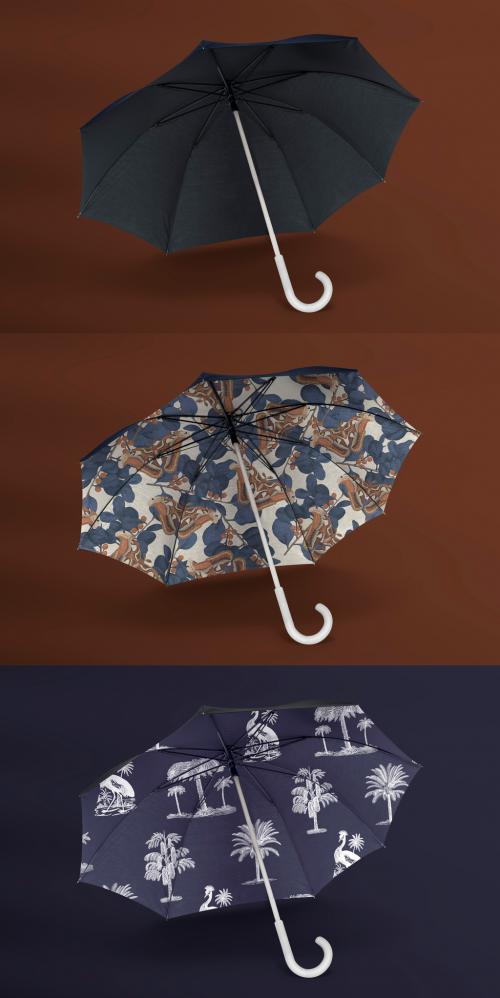 Adobe Stock - Umbrella Mockup with Vintage Butterfly Pattern - 441407776